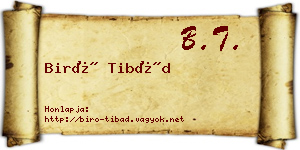 Biró Tibád névjegykártya